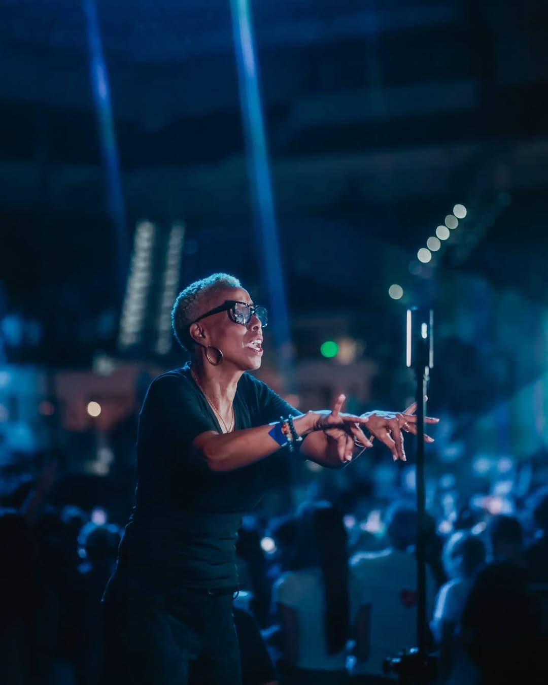 Worship leader on stage